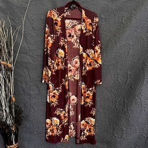 Long Floral Cardigan